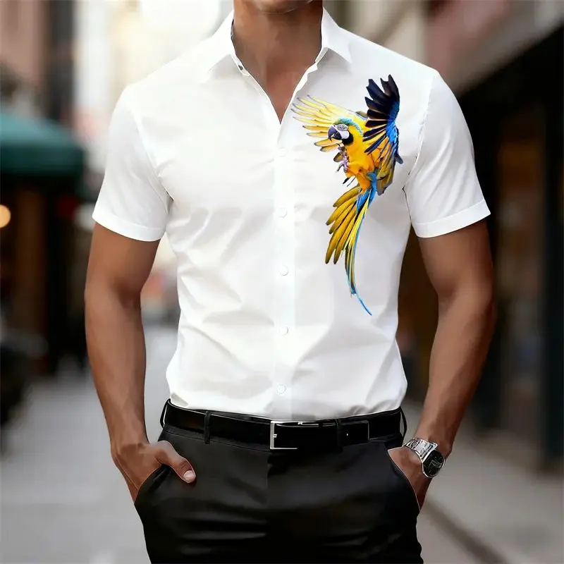 Men's Business Casual Shirt Slim Fit Short Sleeve Parrot Pattern CleanFit Collar PU Leather Easy Care Summer Shirt
Men's Business Casual Shirt Slim Fit Short Sleeve Parrot Pattern CleanFit Collar PU Leather Easy Care Summer Shirt