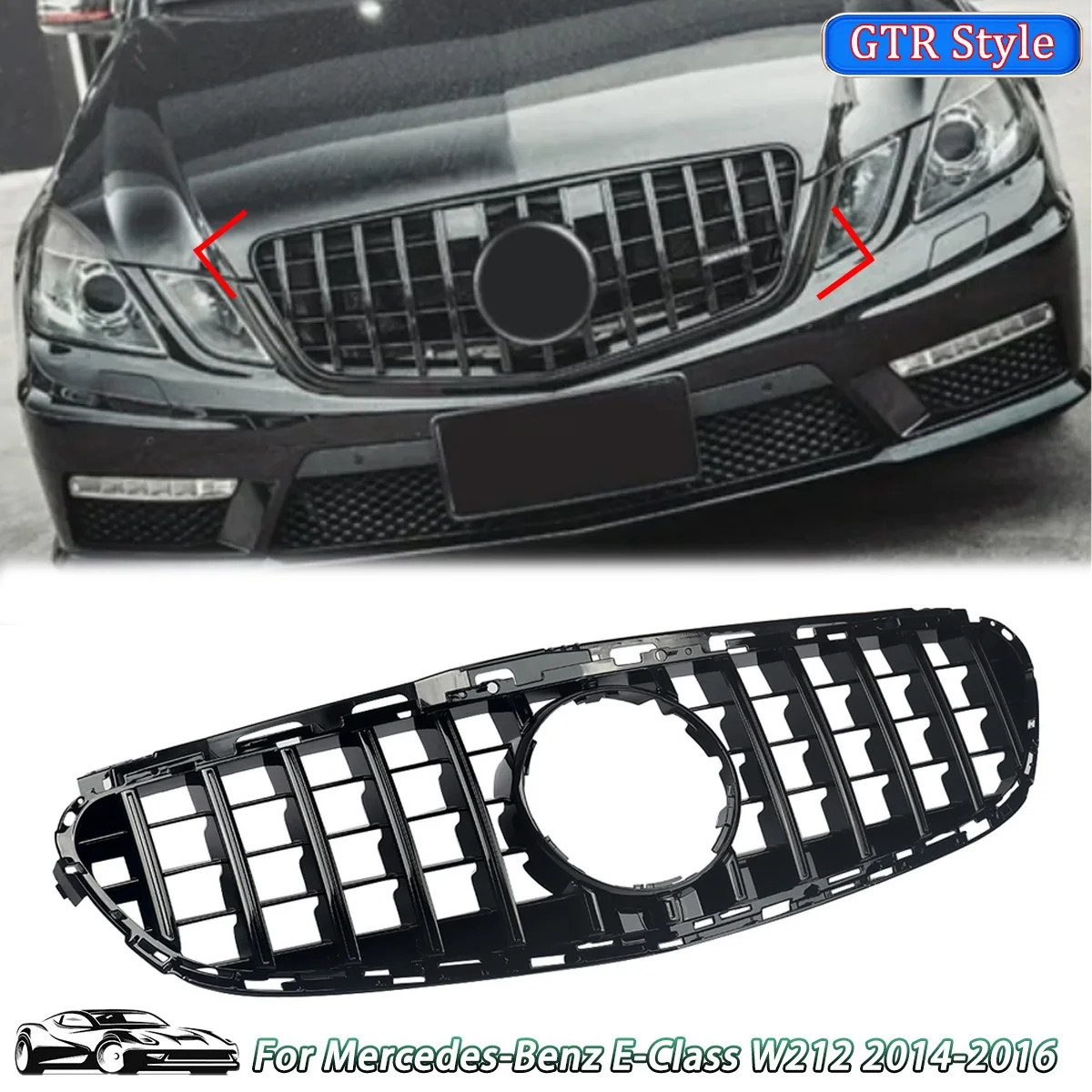 Front Bumper Grille replace For Mercedes Benz W212 E-class E250 E350 E400 2014 2015 2016 GT Style Gloss Black Grill Grid
Front Bumper Grille replace For Mercedes Benz W212 E-class E250 E350 E400 2014 2015 2016 GT Style Gloss Black Grill Grid