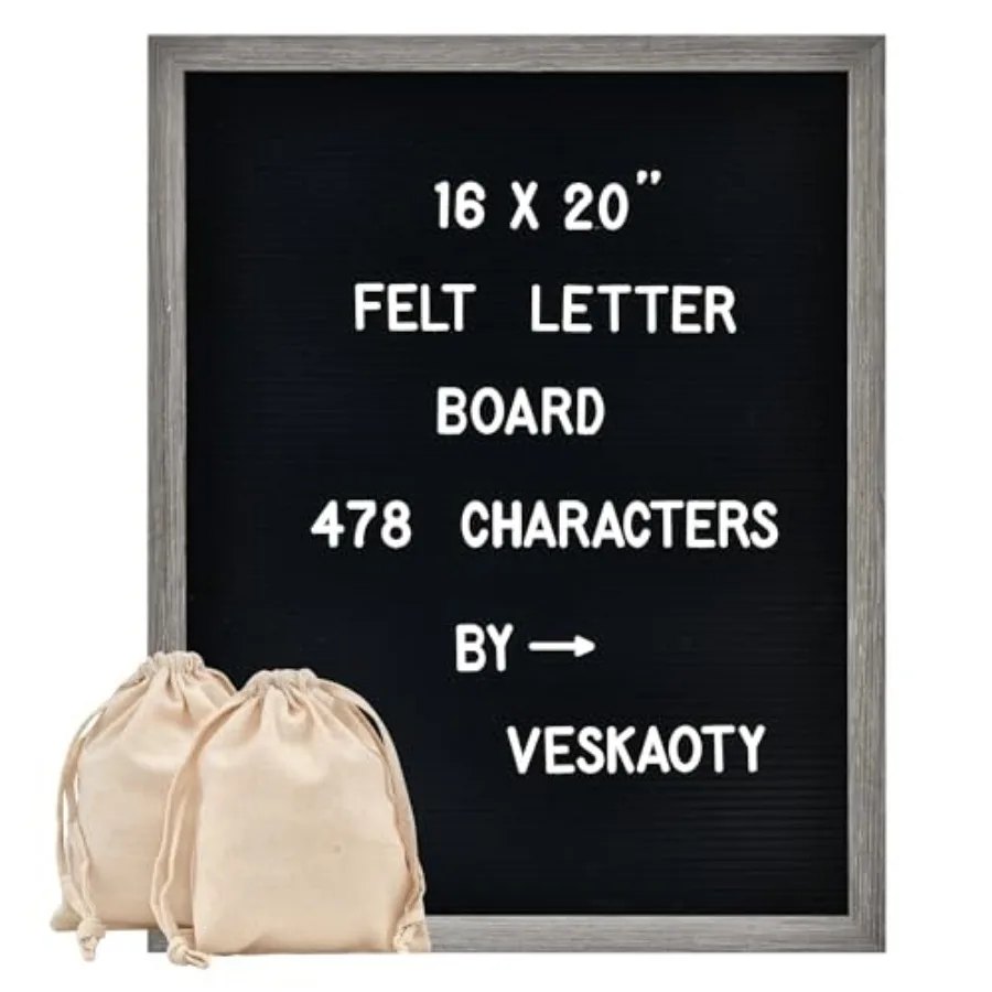 Felt Letter Board with 478 Letters Numbers and Symbols - 16 x 20 inch Large Changeable Message Board with Wooden Frame Wall Mou
Felt Letter Board with 478 Letters Numbers and Symbols - 16 x 20 inch Large Changeable Message Board with Wooden Frame Wall Mou