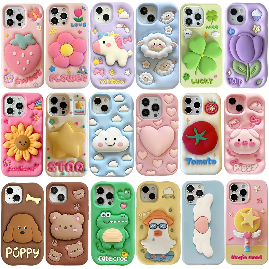 Cartoon Fingertip folding support Phone case For iphone 16 15 14 13 Pro Max 15promax Cute Patterns kid Silicone Protection cover
Cartoon Fingertip folding support Phone case For iphone 16 15 14 13 Pro Max 15promax Cute Patterns kid Silicone Protection cover