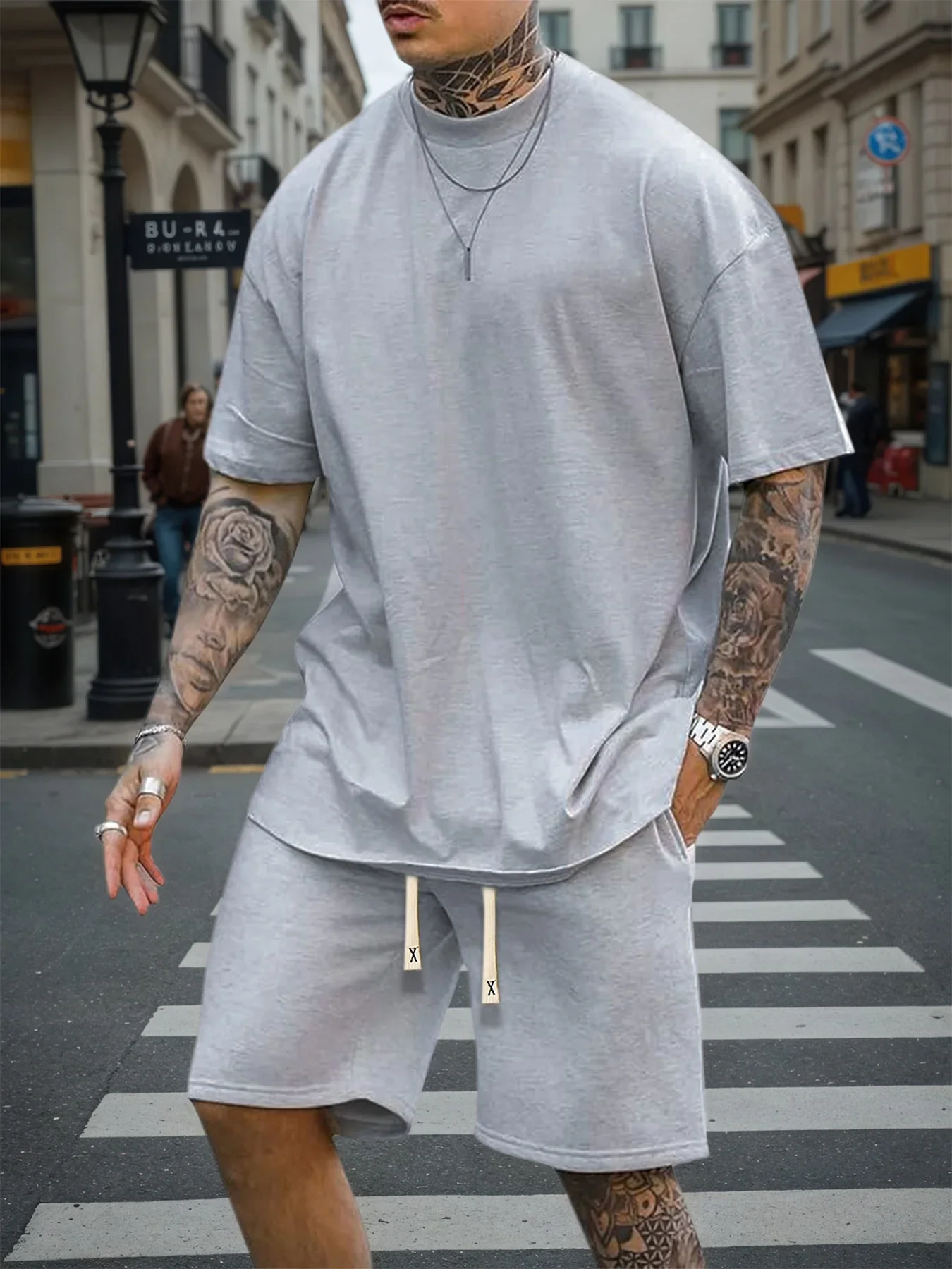 Everyday Wear Mens Marled Grey Elastic Knit Matching Suit Hoodie With Custom Stitched Drawstring Tips Stretch Jogger Sweatpants
Everyday Wear Mens Marled Grey Elastic Knit Matching Suit Hoodie With Custom Stitched Drawstring Tips Stretch Jogger Sweatpants