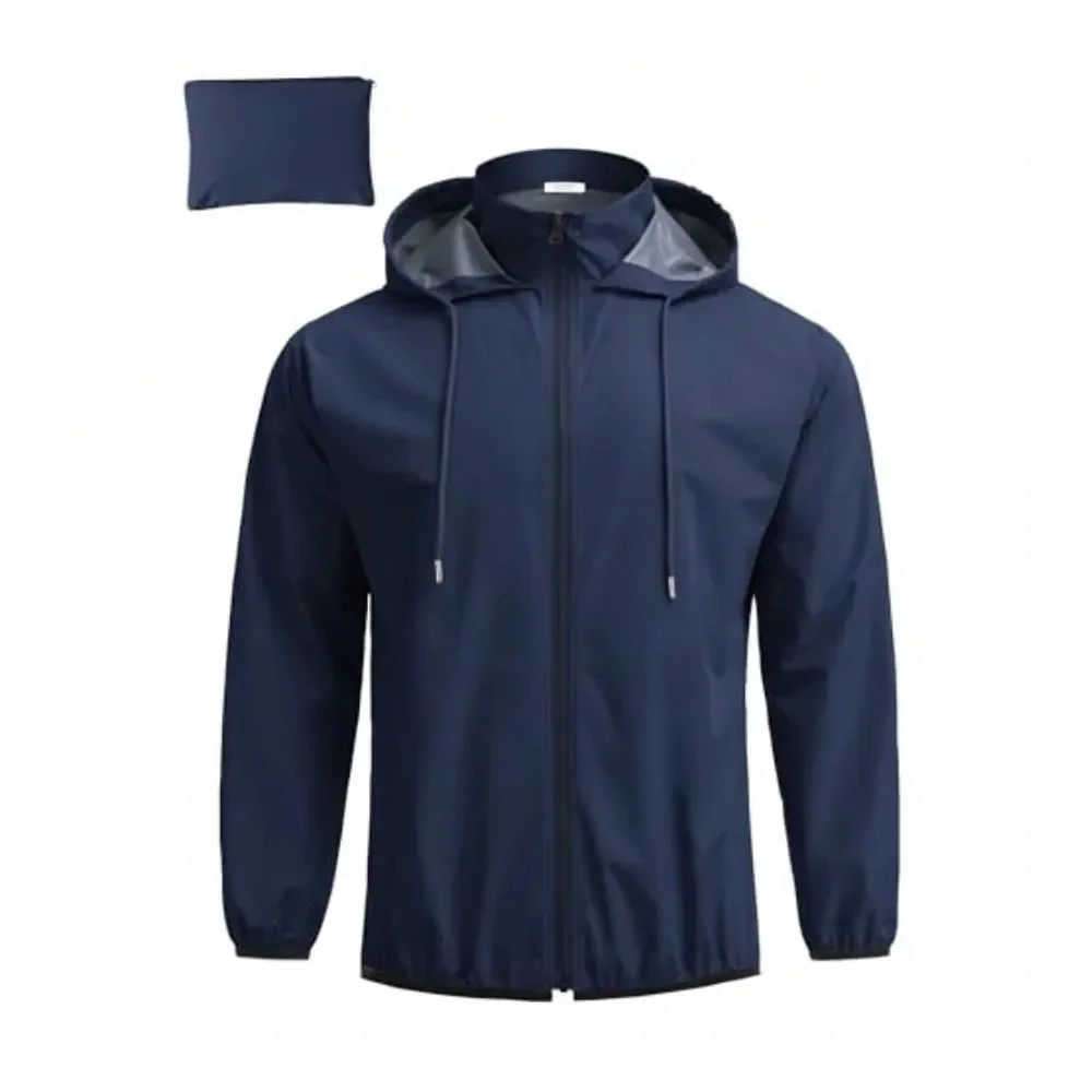 Mens Packable Rain Jacket Lightweight Waterproof Raincoat With Hood Travel Hiking Golf Windbreaker
Mens Packable Rain Jacket Lightweight Waterproof Raincoat With Hood Travel Hiking Golf Windbreaker