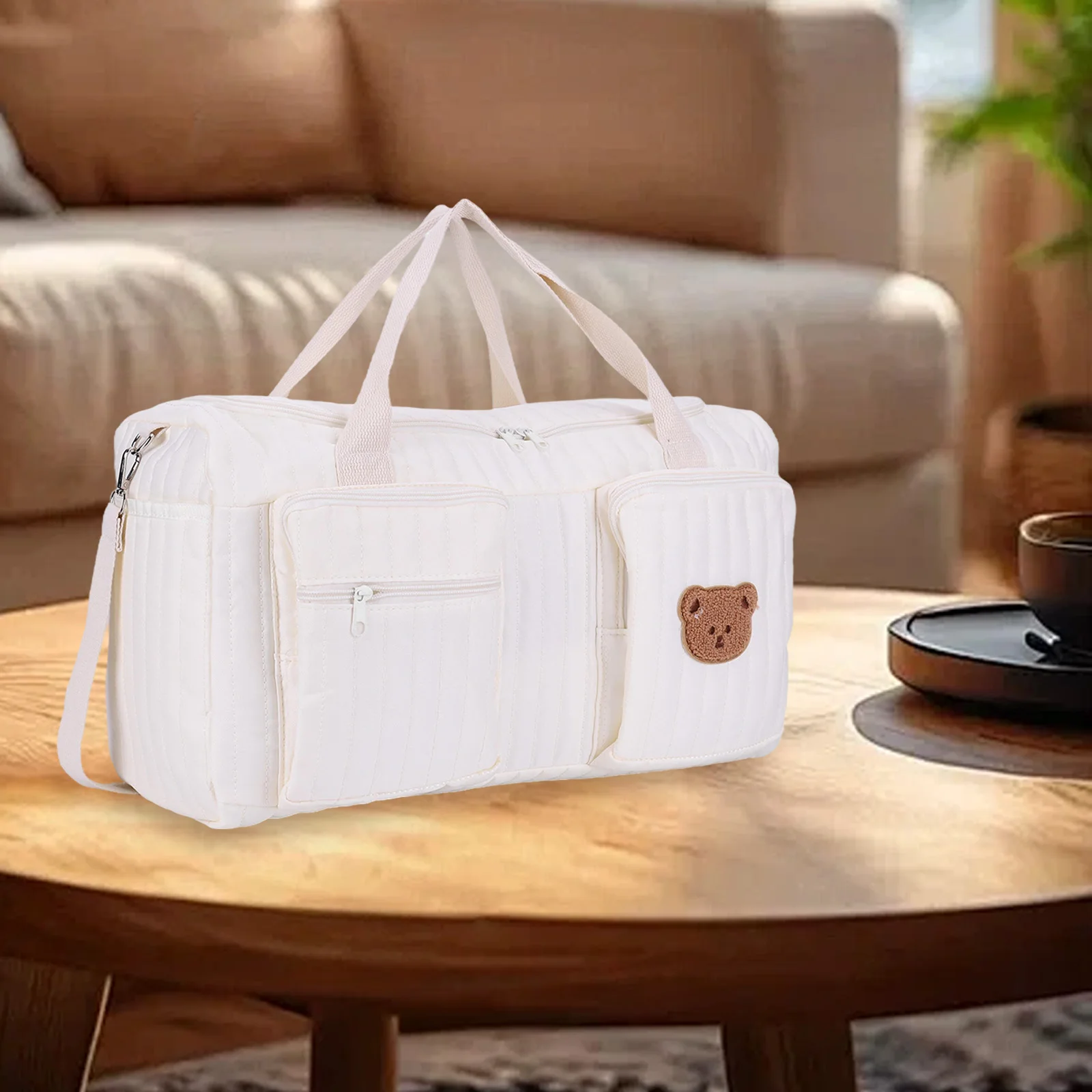 Quilted Mommy Bag Large Capacity Luggage Diaper Bag Portable Shoulder Handbags Maternity Travel Tote with Pockets for Travel
Quilted Mommy Bag Large Capacity Luggage Diaper Bag Portable Shoulder Handbags Maternity Travel Tote with Pockets for Travel