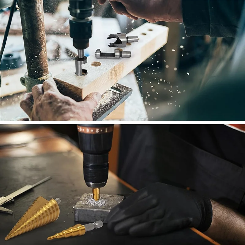 A83I-28Piece Woodworking Chamfer Drilling Tools Including Countersink Bit Wood Plug Cutter Drill Bit Set Steel
A83I-28Piece Woodworking Chamfer Drilling Tools Including Countersink Bit Wood Plug Cutter Drill Bit Set Steel