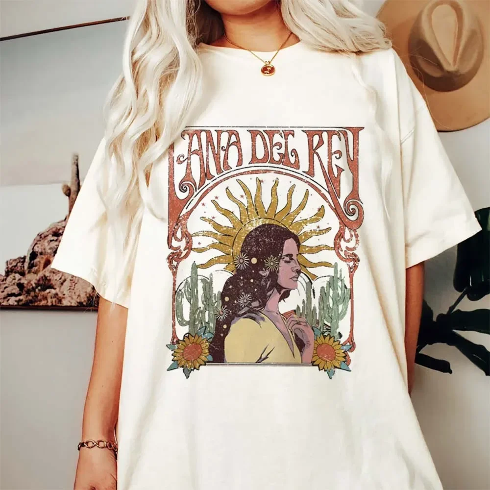 Bohemian Style T-Shirt Women's Lana Del Rey Vintage Music Tour T-Shirt Summer Loose Fun Pattern T-Shirt Unisex Clothing Gift.
Bohemian Style T-Shirt Women's Lana Del Rey Vintage Music Tour T-Shirt Summer Loose Fun Pattern T-Shirt Unisex Clothing Gift.