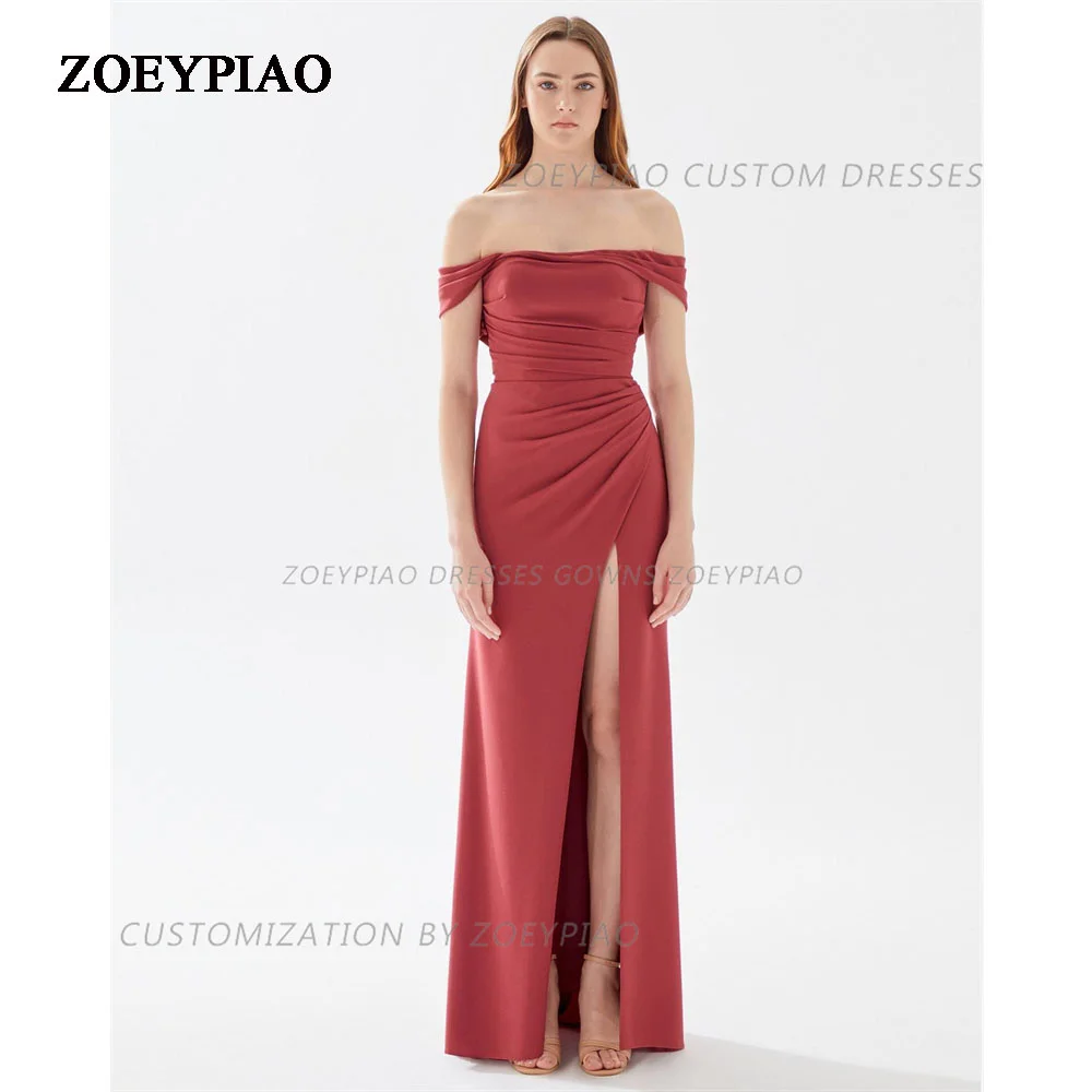 Dusty Red Prom Dresses Short Sleeves Floor Length Front Slit Party Special Occasion Gowns Vestidos De Fiesta Evening Dress
Dusty Red Prom Dresses Short Sleeves Floor Length Front Slit Party Special Occasion Gowns Vestidos De Fiesta Evening Dress