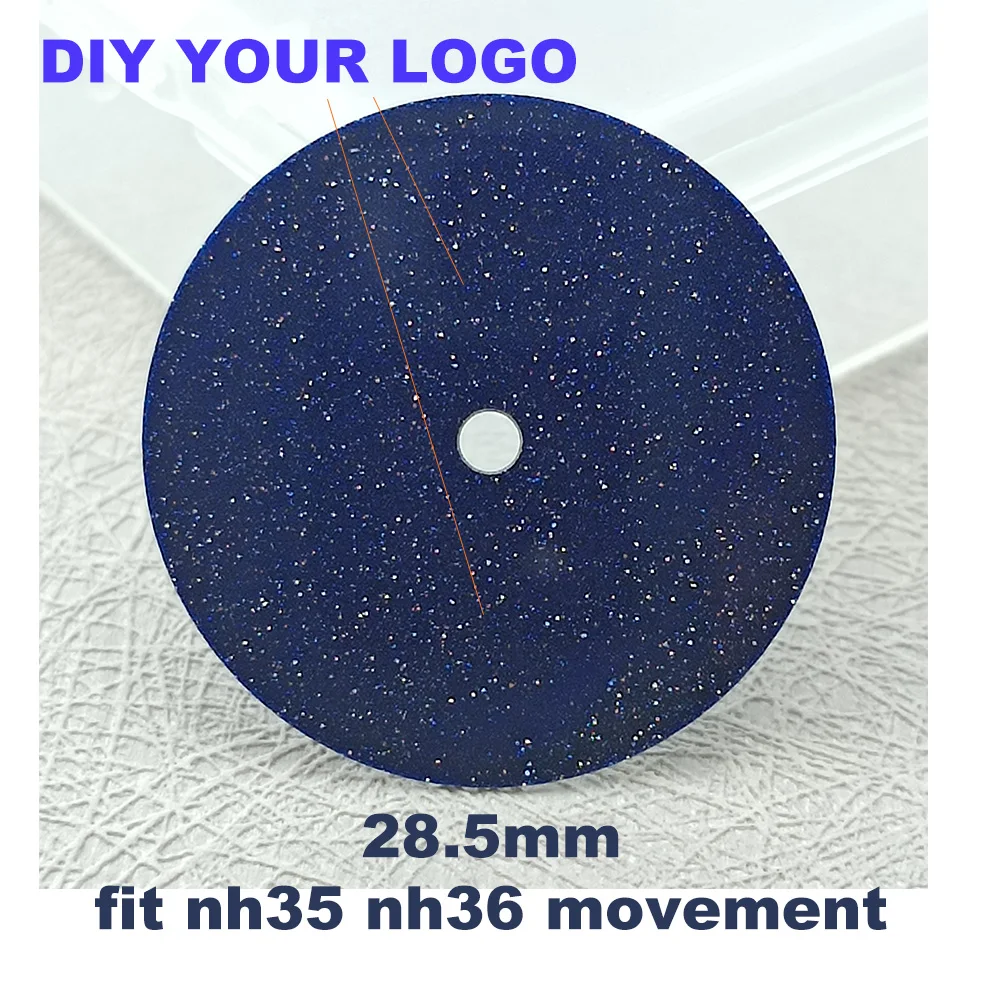 28.5 mm watch dial single and double calendar Dark blue black star dial for NH36 35 movement watch parts accessories
28.5 mm watch dial single and double calendar Dark blue black star dial for NH36 35 movement watch parts accessories
