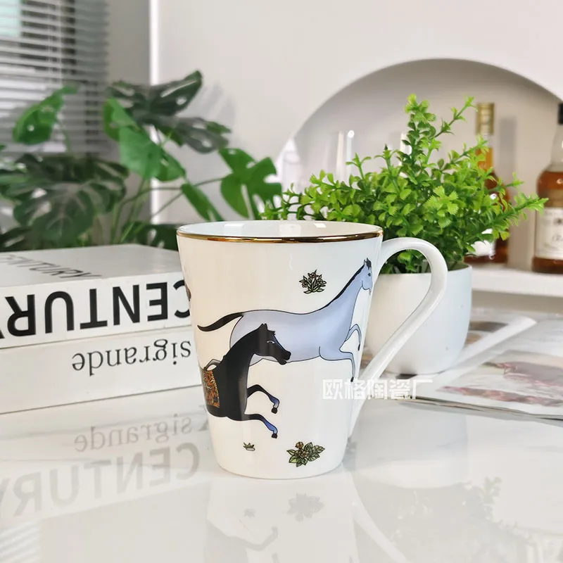 Light Luxury Horse Pattern Bone China Mug Pair Cup Elegant Coffee Cup For Home Banquet Wedding Party Favor Gift Set
Light Luxury Horse Pattern Bone China Mug Pair Cup Elegant Coffee Cup For Home Banquet Wedding Party Favor Gift Set