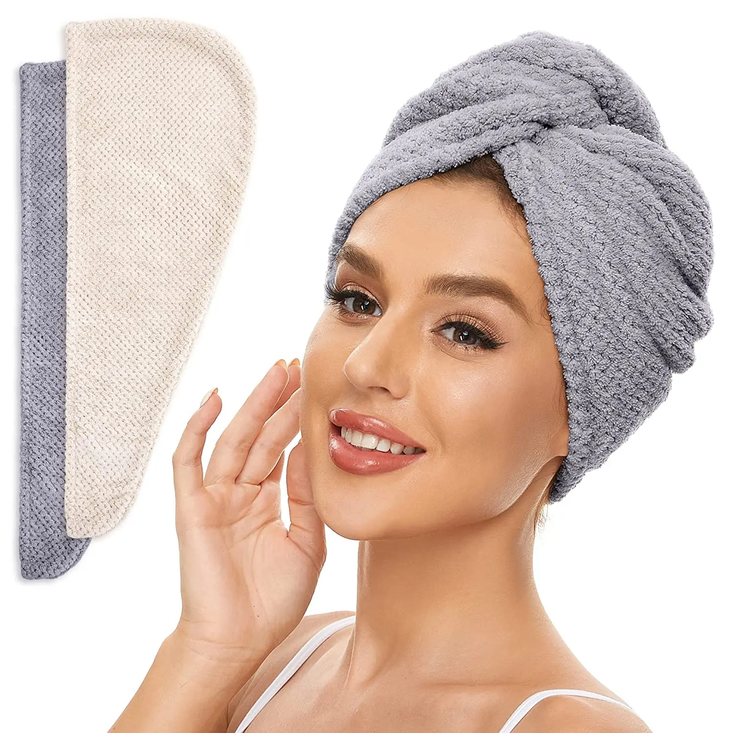 Microfiber Hair Towel for All Women/Kid 2 Pack Quick Drying Hair Turban Hair Drying Towels for Long/Thick/Fine/Curly Hair
Microfiber Hair Towel for All Women/Kid 2 Pack Quick Drying Hair Turban Hair Drying Towels for Long/Thick/Fine/Curly Hair