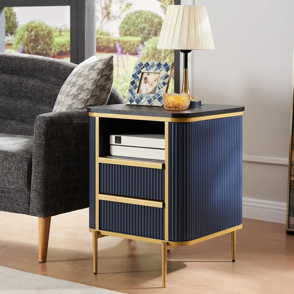 OKD Modern Chic Fluted Nightstand Luxury with Charging Station, End Table/Bed Side Table w/2 Drawers, Faux Marble Tabletop, Gold
OKD Modern Chic Fluted Nightstand Luxury with Charging Station, End Table/Bed Side Table w/2 Drawers, Faux Marble Tabletop, Gold