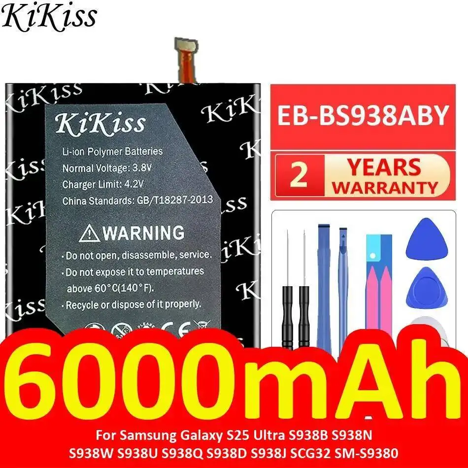 Mobile Phone Battery EB-BS938ABY 6000mAh For Samsung Galaxy S25 Ultra S938B S938N S938W S938U S938Q S938D S938J SCG32 SM-S9380
Mobile Phone Battery EB-BS938ABY 6000mAh For Samsung Galaxy S25 Ultra S938B S938N S938W S938U S938Q S938D S938J SCG32 SM-S9380