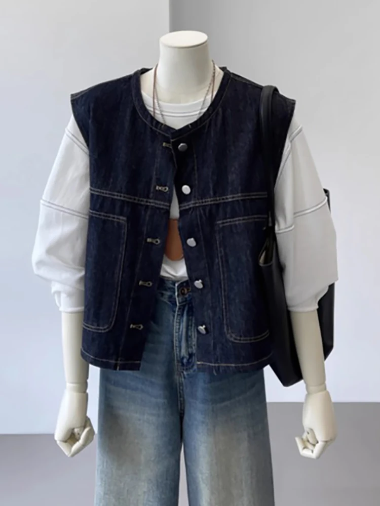 ort Denim Open Cardigan Vest Women's Outerwear Spring Layering Top Button Splice Cotton Regular Length Medium Warmth
ort Denim Open Cardigan Vest Women's Outerwear Spring Layering Top Button Splice Cotton Regular Length Medium Warmth