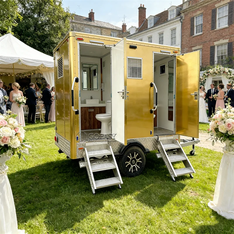 Factory Made Luxury Shower Trailer Easy to Move Customizable Outdoor Mobile Restroom
Factory Made Luxury Shower Trailer Easy to Move Customizable Outdoor Mobile Restroom