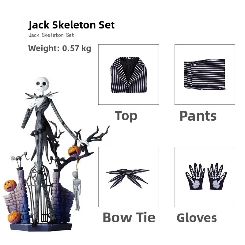 Jack Cosplay Costume Men's Halloween Christmas Skeleton Jack Full Set Unisex Holiday Party Theme Fashionable Cultural Costume
Jack Cosplay Costume Men's Halloween Christmas Skeleton Jack Full Set Unisex Holiday Party Theme Fashionable Cultural Costume