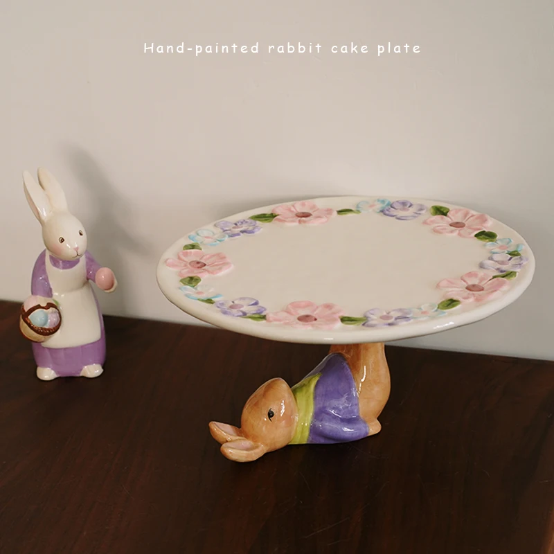 Cute Illustration Style Three-dimensional Flower Ceramic Rabbit 8-inch Tall Rabbit Cake Plate Afternoon Tea Dessert Plate
Cute Illustration Style Three-dimensional Flower Ceramic Rabbit 8-inch Tall Rabbit Cake Plate Afternoon Tea Dessert Plate