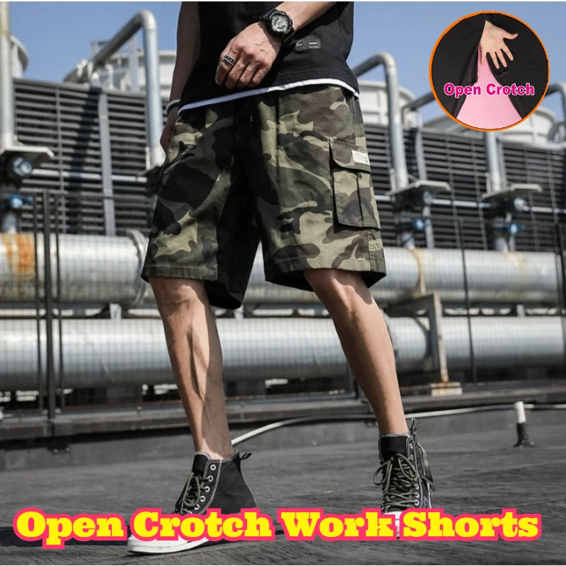 Open Crotch Men Cargo Shorts Summer Loose Five Point Pants Trendy Sport Casual Trousers Breathable Elastic Waist Beach Outdoor
Open Crotch Men Cargo Shorts Summer Loose Five Point Pants Trendy Sport Casual Trousers Breathable Elastic Waist Beach Outdoor