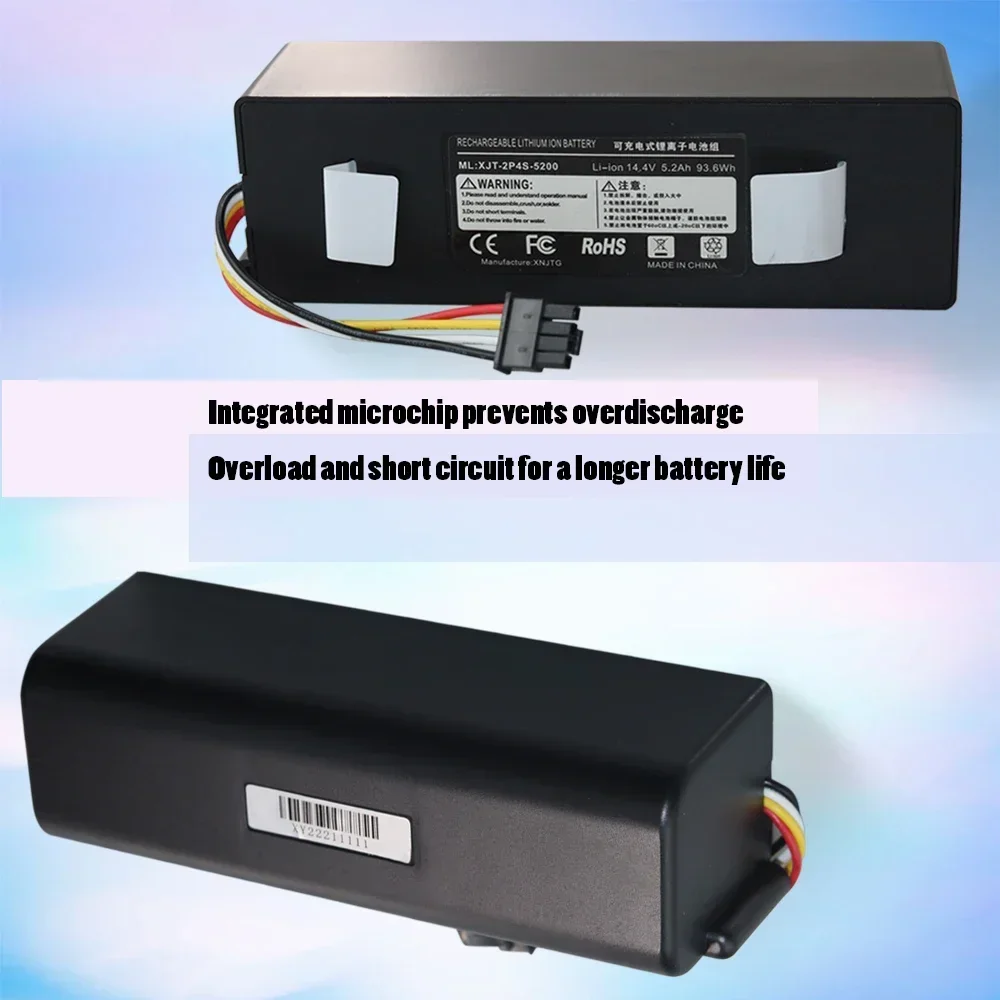 14.4V 5200mAh robot vacuum cleaner battery replacement suitable for Roborock S55 S60 S65 S50 S51 S5 MAX S6 batteries
14.4V 5200mAh robot vacuum cleaner battery replacement suitable for Roborock S55 S60 S65 S50 S51 S5 MAX S6 batteries