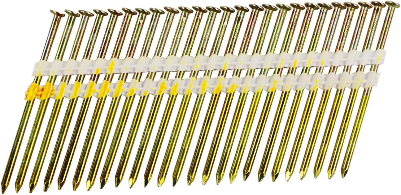 3 Inch Framing Nails, 21 Degree Smooth Shank Plastic Collated for Wood Construction, 1000 per Box
3 Inch Framing Nails, 21 Degree Smooth Shank Plastic Collated for Wood Construction, 1000 per Box