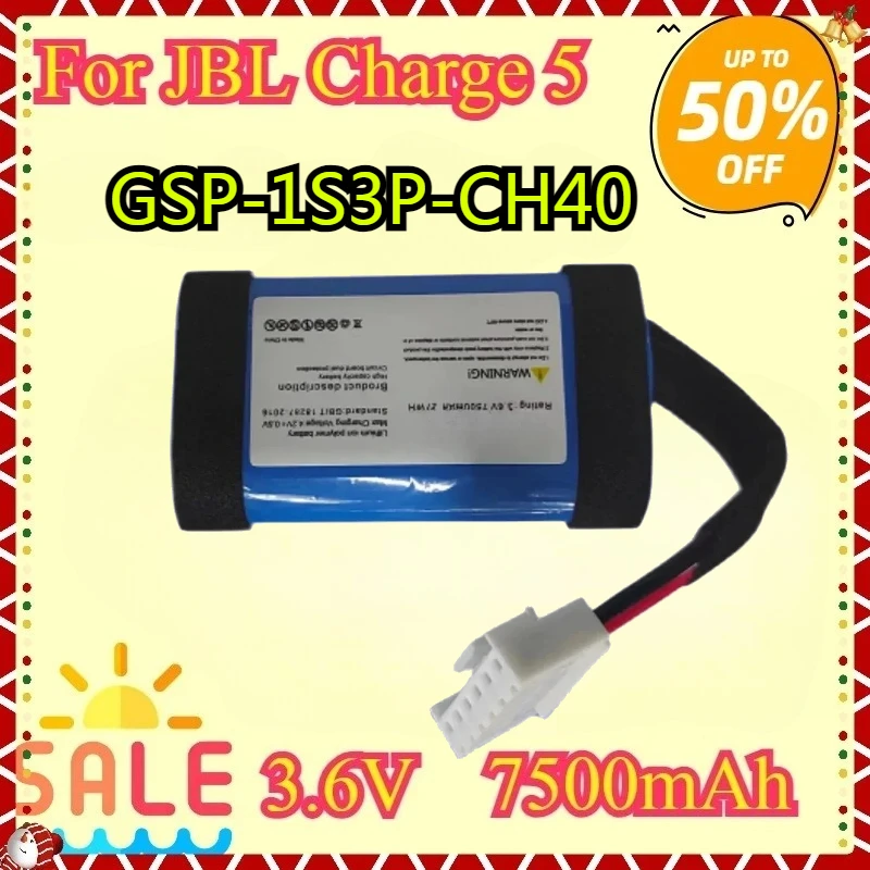 For JBL Charge 5 7500mAh Wireless Bluetooth Speaker Battery Replacement Batteries New High Quality for GSP-1S3P-CH40 Battery
For JBL Charge 5 7500mAh Wireless Bluetooth Speaker Battery Replacement Batteries New High Quality for GSP-1S3P-CH40 Battery