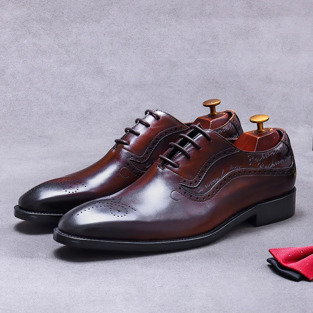 Genuine Cowhide Men's Lace-Up Brogue Shoes | English-Style, Comfortable, Commuter Daily Business Formal Wedding Leather Shoes
Genuine Cowhide Men's Lace-Up Brogue Shoes | English-Style, Comfortable, Commuter Daily Business Formal Wedding Leather Shoes