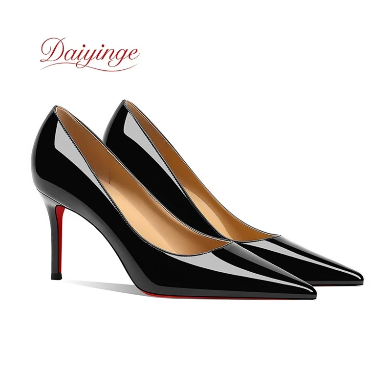 Women's High-heeled Shoes Red Bottoms Stiletto Pumps Black Naked Shallow Pointed Toe High Heels Luxury brand Prom Ladies Shoes
Women's High-heeled Shoes Red Bottoms Stiletto Pumps Black Naked Shallow Pointed Toe High Heels Luxury brand Prom Ladies Shoes