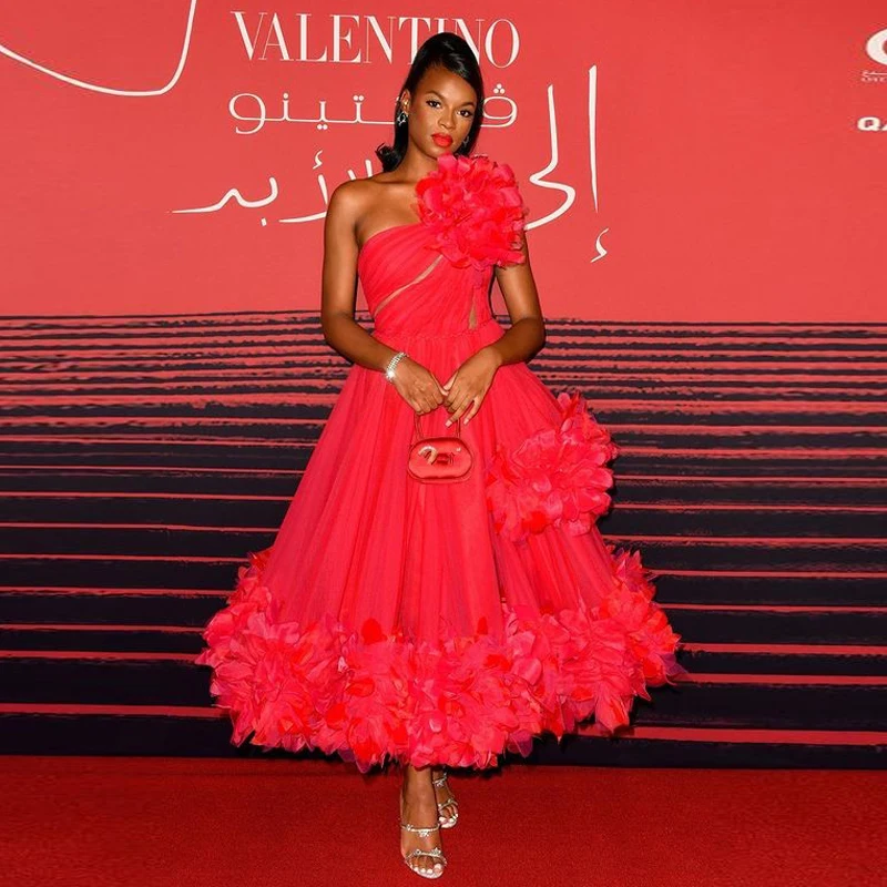 Red 3D Flower One Shoulder Ankle Lenght Women Maxi Dresses To Party Puffy Ruched Tulle A-line Prom Gowns Summer Dress
Red 3D Flower One Shoulder Ankle Lenght Women Maxi Dresses To Party Puffy Ruched Tulle A-line Prom Gowns Summer Dress