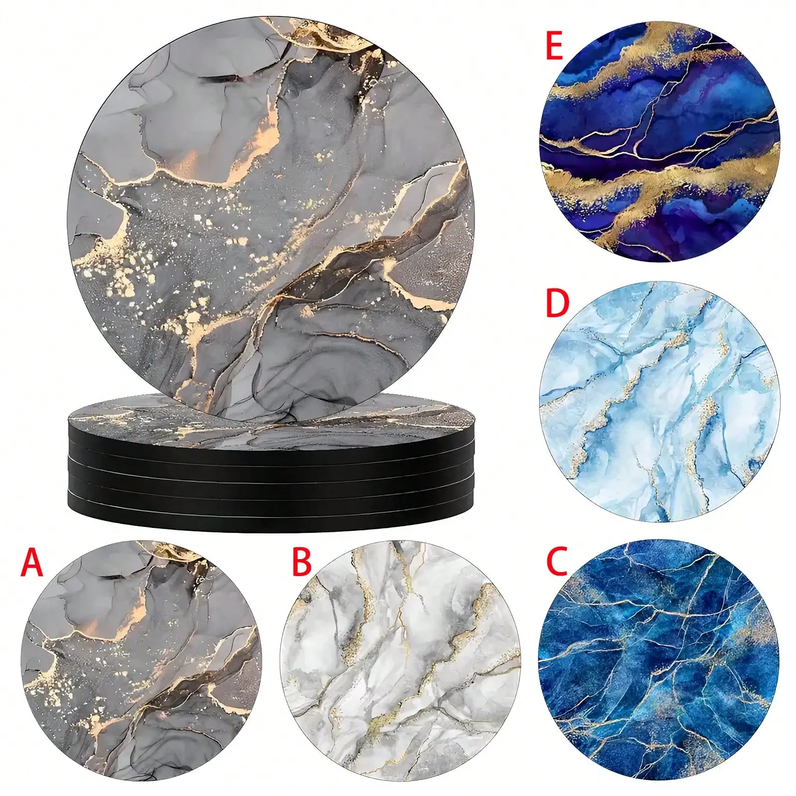 6pcs Marble Pattern Coasters Set,Colorful Heat Insulation Mat, Washable Placemat, Anti-Scalding Non-Slip Table Mat, Car Coaster, Perfect For Home, Cafe, Office, Kitchen,Tea Time, Themed Party Decor, Exquisite Gifts
6pcs Marble Pattern Coasters Set,Colorful Heat Insulation Mat, Washable Placemat, Anti-Scalding Non-Slip Table Mat, Car Coaster, Perfect For Home, Cafe, Office, Kitchen,Tea Time, Themed Party Decor, Exquisite Gifts