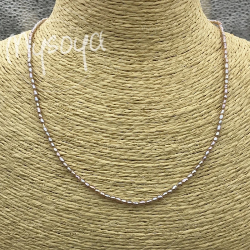 MYSOYA 3-4mm Grey Rice Freshwater Pearl Necklace, Gift Box, Gift for Her/ Him, for Birthday/ Wedding/ Father's Day Gift Mn-11
MYSOYA 3-4mm Grey Rice Freshwater Pearl Necklace, Gift Box, Gift for Her/ Him, for Birthday/ Wedding/ Father's Day Gift Mn-11