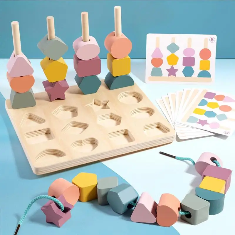 Geometric Shape Color Matching 3D Puzzle Montessori Wooden Toys Fine Motor Skills Training Lacing Beads Games Educational Toys
Geometric Shape Color Matching 3D Puzzle Montessori Wooden Toys Fine Motor Skills Training Lacing Beads Games Educational Toys