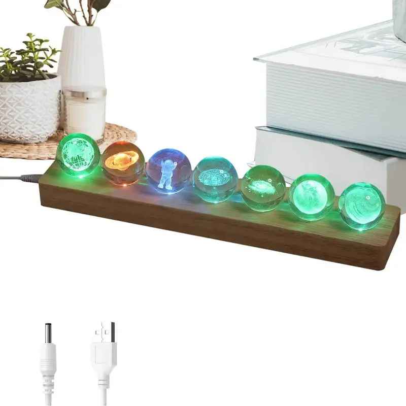 Night Light Decor 7 Planet Crystal Ball Night Light Dreamy Illumination Ornament With Wooden Base For Living Room Study Room
Night Light Decor 7 Planet Crystal Ball Night Light Dreamy Illumination Ornament With Wooden Base For Living Room Study Room