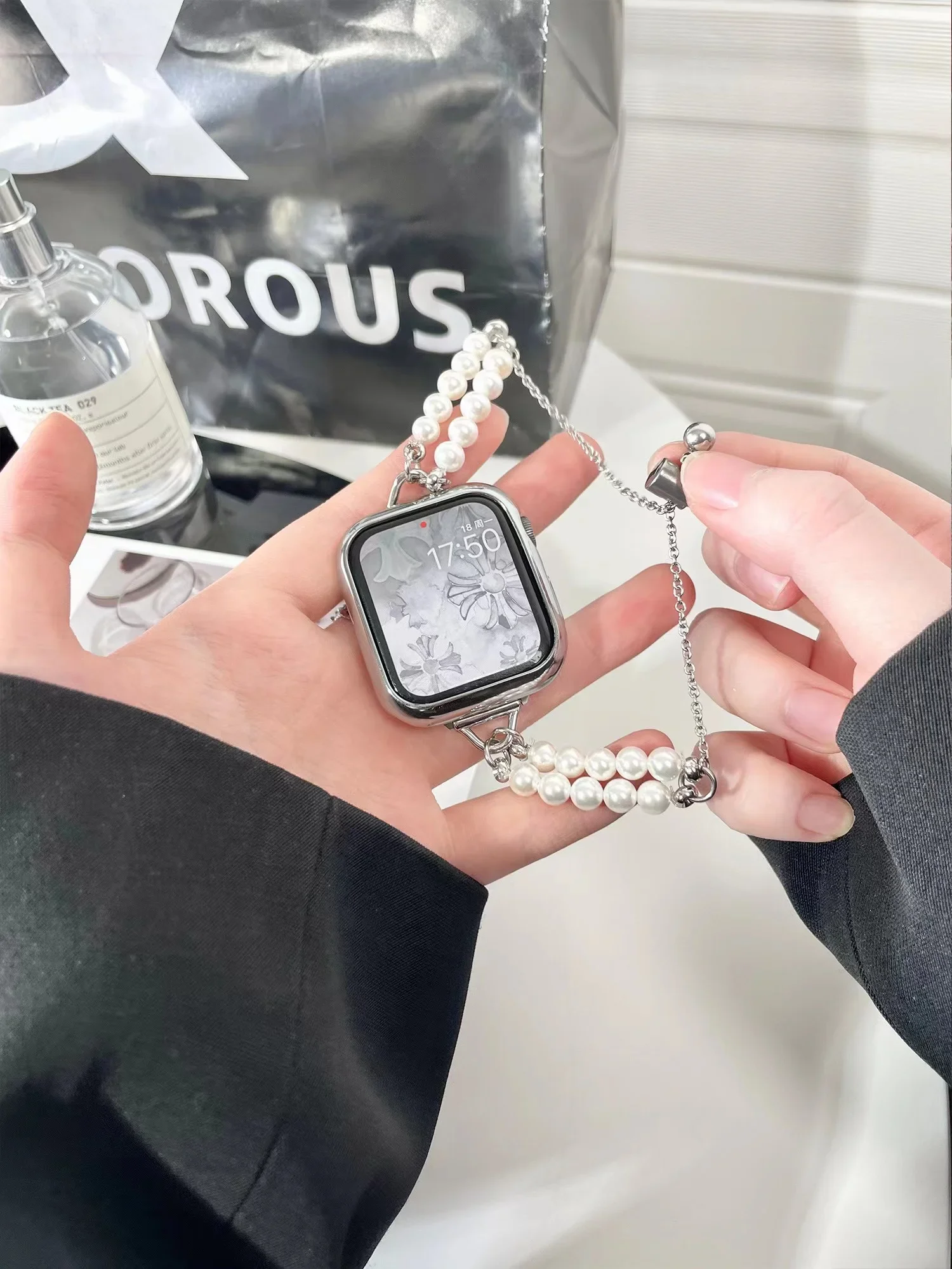 Fashion Beads Metal Link Band For Women 38mm 40mm 41mm 42mm elegant Strap For Apple Watch bling nice good hot selling
Fashion Beads Metal Link Band For Women 38mm 40mm 41mm 42mm elegant Strap For Apple Watch bling nice good hot selling