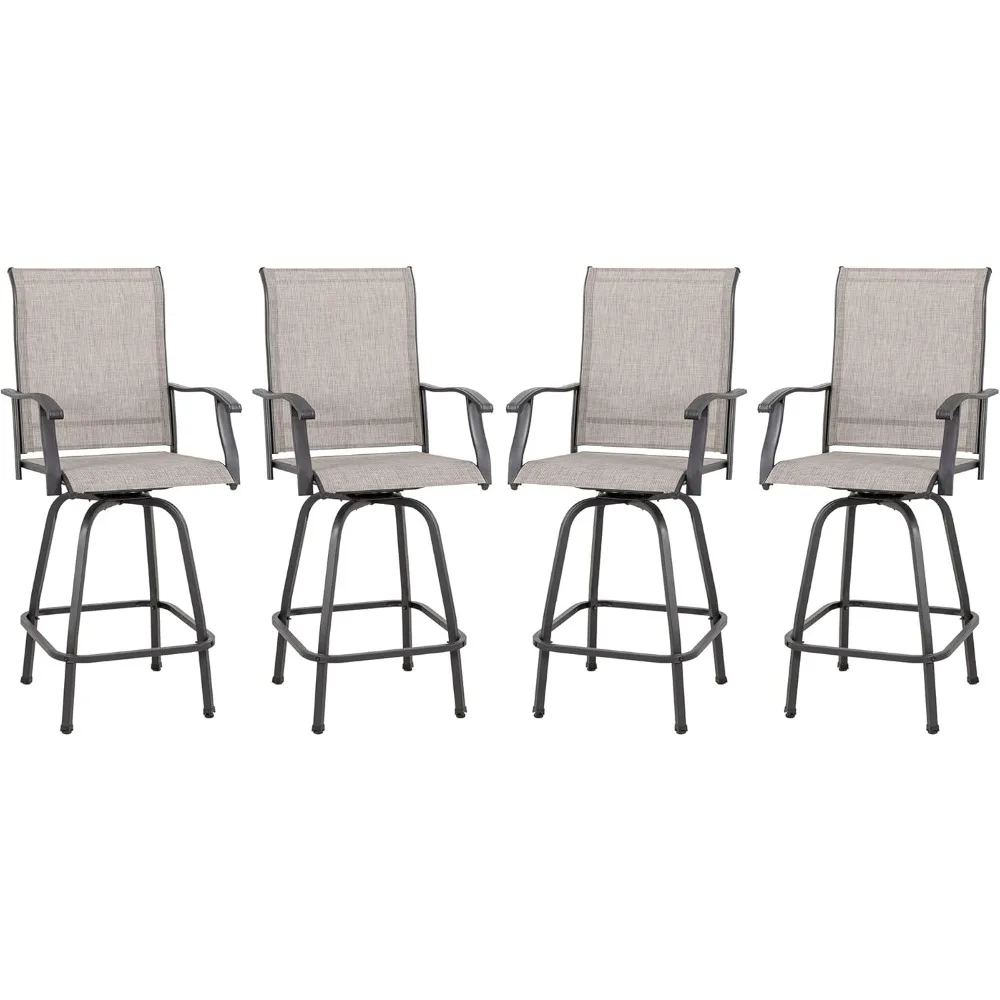 4 Piece Patio Swivel Bar Chairs, Metal High Swivel Bars Stools Chair, Outdoor High Top Bistro Set for Backyard, Bar Chairs
4 Piece Patio Swivel Bar Chairs, Metal High Swivel Bars Stools Chair, Outdoor High Top Bistro Set for Backyard, Bar Chairs
