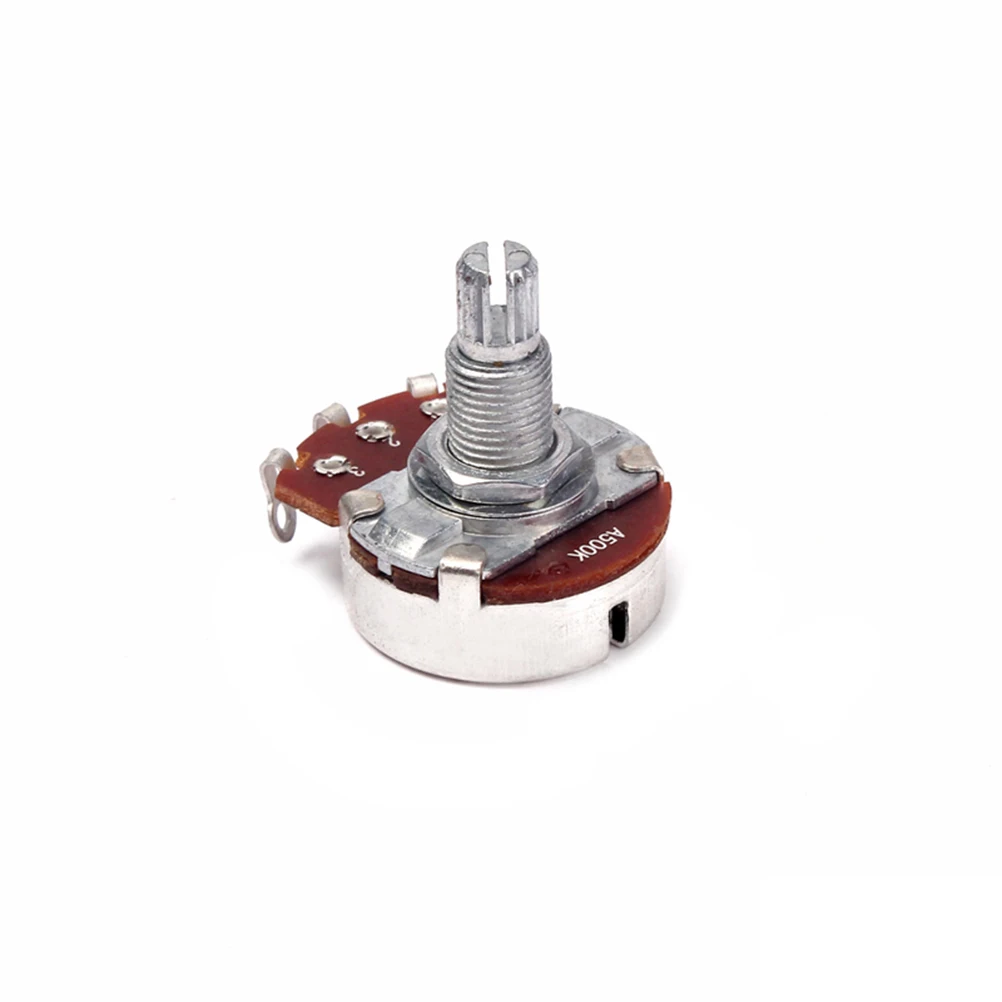 Full Size Guitar A500k Long Curved Shaft Potentiometers Volume Tone Control Audio Potentiometers Solder Lugs Replacement
Full Size Guitar A500k Long Curved Shaft Potentiometers Volume Tone Control Audio Potentiometers Solder Lugs Replacement