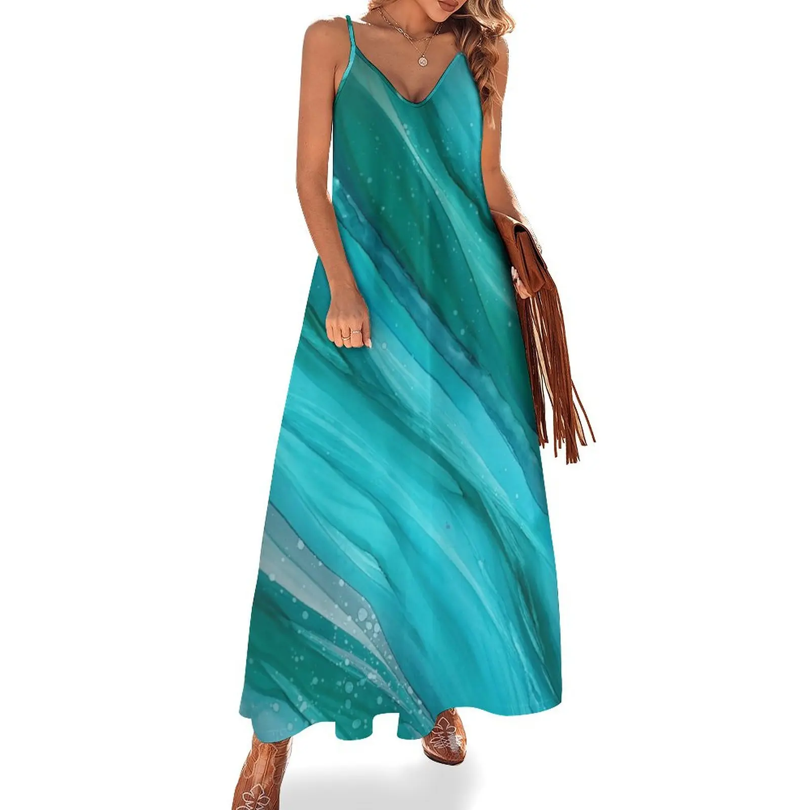Endless River Alcohol Ink Painting Sleeveless Dress Women's skirt dress korean style
Endless River Alcohol Ink Painting Sleeveless Dress Women's skirt dress korean style