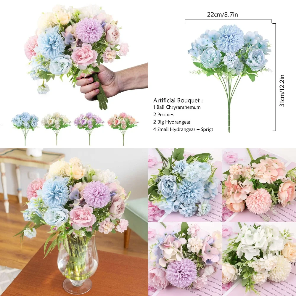 Artificial 9 Head Silk Peony Flowers Wedding Bouquet Home Party Outdoor Decoration Realistic Fake Flower Arrangement for Events
Artificial 9 Head Silk Peony Flowers Wedding Bouquet Home Party Outdoor Decoration Realistic Fake Flower Arrangement for Events