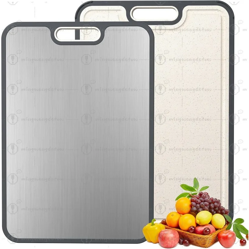 Double Sided Pure Titanium Wheat Fiber Cutting Board, Mildew Proof Wheat Straw Chopping Board for Kitchen Food Prep
Double Sided Pure Titanium Wheat Fiber Cutting Board, Mildew Proof Wheat Straw Chopping Board for Kitchen Food Prep