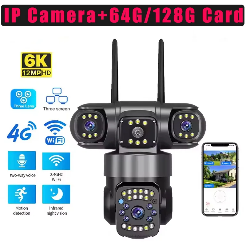 PTZ-камера 4G SIM-карты с картой 64G/128G 12MP Объектив 3 шт. Экран 3 шт. WIFI IP-камера Автоматическое отслеживание Интеллектуальные камеры ночного видения
PTZ-камера 4G SIM-карты с картой 64G/128G 12MP Объектив 3 шт. Экран 3 шт. WIFI IP-камера Автоматическое отслеживание Интеллектуальные камеры ночного видения