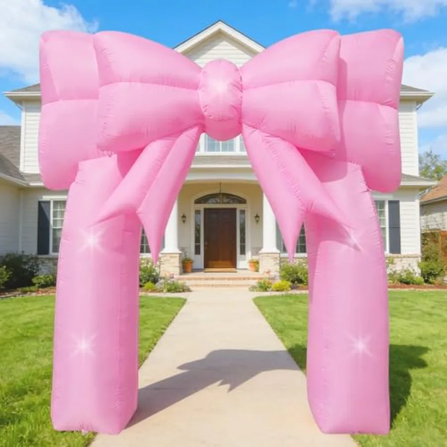 9FT Pink Bow Inflatable Arch for Outdoor Decorations, PVC Material, Pink Color, Built-in 5 LED Lights for Birthday Party, Weddi
9FT Pink Bow Inflatable Arch for Outdoor Decorations, PVC Material, Pink Color, Built-in 5 LED Lights for Birthday Party, Weddi
