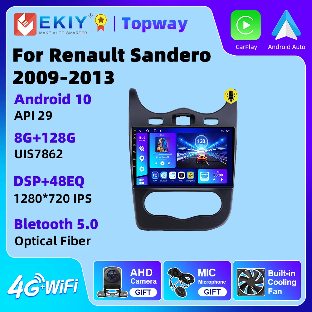 EKIY 2 Din For Renault Sandero 2009-2013 GPS Navigation 4G WIFI Car Radio Multimedia BT Carplay Android Auto No DVD Player
EKIY 2 Din For Renault Sandero 2009-2013 GPS Navigation 4G WIFI Car Radio Multimedia BT Carplay Android Auto No DVD Player