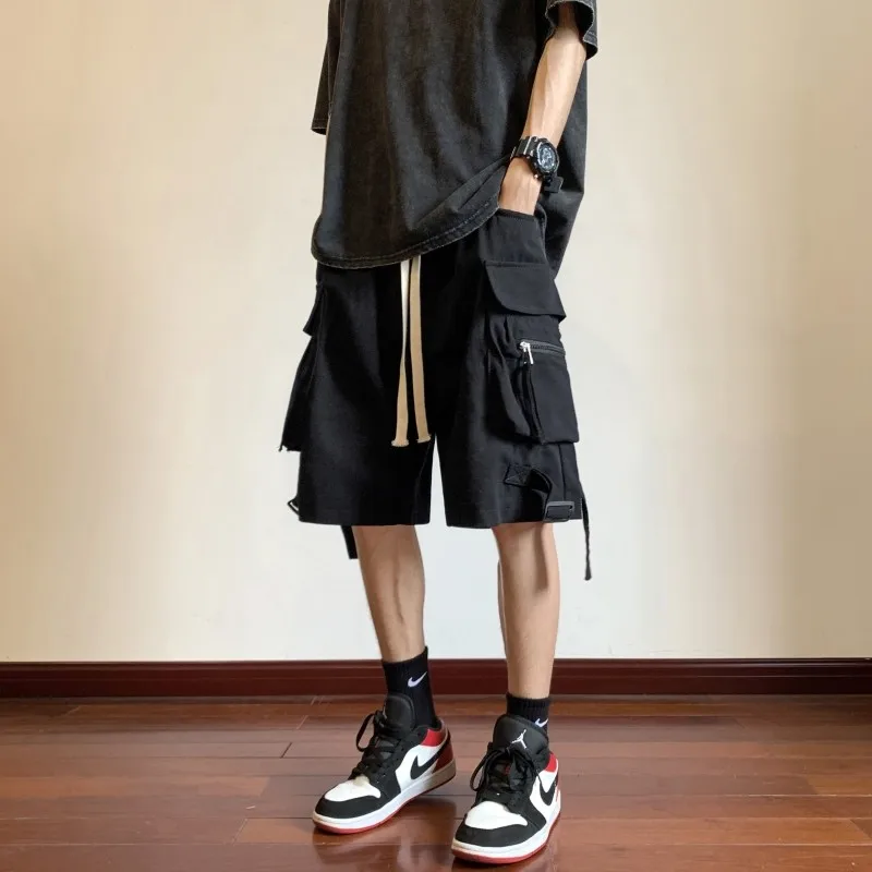 Men Streetwear Utility Shorts Summer Casual Loose Multi-Pocket Cargo Shorts with Zipper Pockets Drawstring Waist 5 Point Shorts
Men Streetwear Utility Shorts Summer Casual Loose Multi-Pocket Cargo Shorts with Zipper Pockets Drawstring Waist 5 Point Shorts