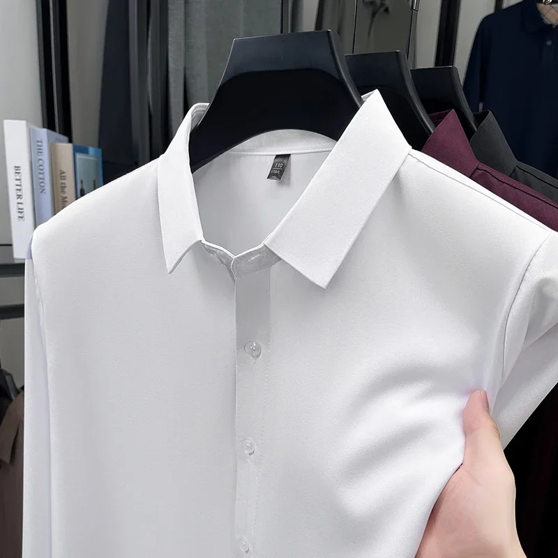 Mens Solid Color Long Sleeve Dress Shirt Slim Fit Tops Wrinkle Resistant Breathable Shirts For Men Business Daily Wear
Mens Solid Color Long Sleeve Dress Shirt Slim Fit Tops Wrinkle Resistant Breathable Shirts For Men Business Daily Wear