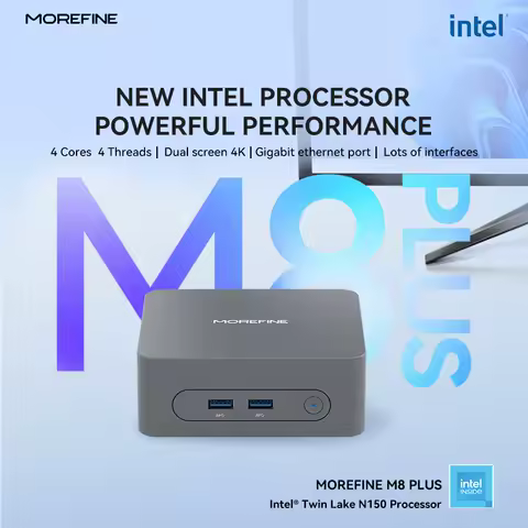 MOREFINE M8 N150 미니 PC WiFi5 BT5.0 DDR4 32G 1TB NVME Windows11 Pro 미니 컴퓨터 듀얼 채널 SSD 휴대용 Pc 게임용 노트북