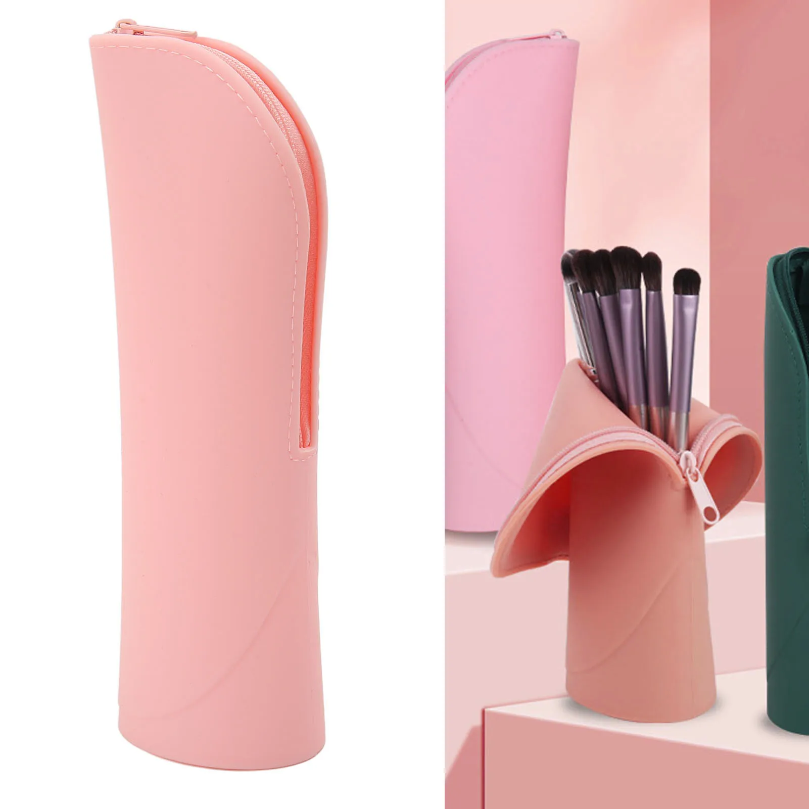 Travel Makeup Brush Holder Silicone Large Capacity Dustproof Zipper Stand Cosmetic Brush Pouch
Travel Makeup Brush Holder Silicone Large Capacity Dustproof Zipper Stand Cosmetic Brush Pouch