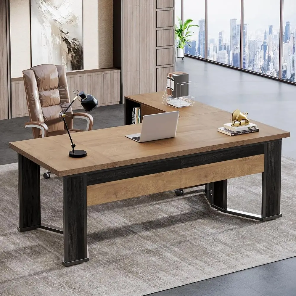 70.86" Executive Desk with Mobile ile Cabinet, Large L Shaped Computer Oice Desk with 2 Ders and Storage Shelves, Businurniture
70.86" Executive Desk with Mobile ile Cabinet, Large L Shaped Computer Oice Desk with 2 Ders and Storage Shelves, Businurniture
