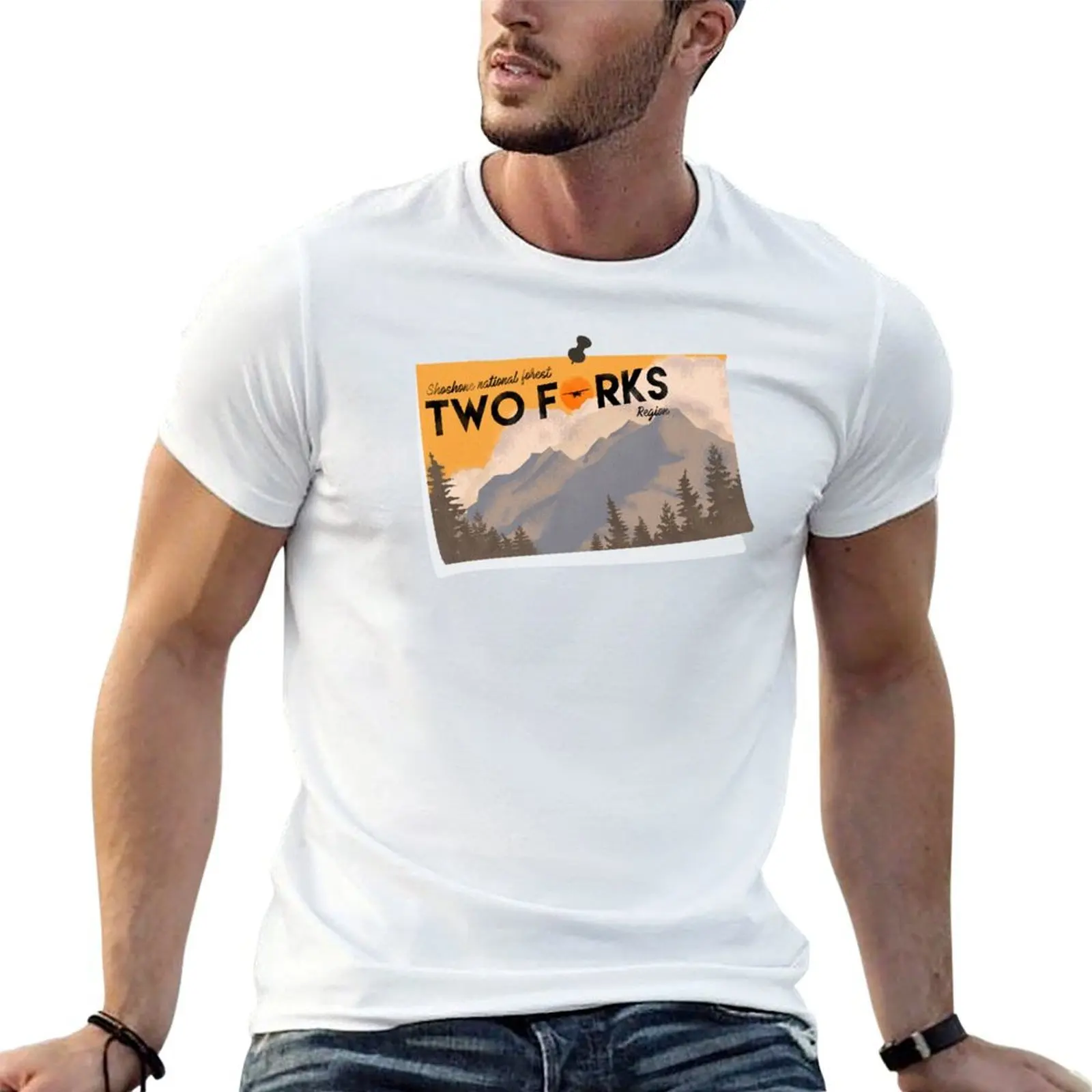 Мужская футболка с графическим принтом Two Forks Region Poster, винтажная хлопковая футболка для мужчин
Мужская футболка с графическим принтом Two Forks Region Poster, винтажная хлопковая футболка для мужчин
