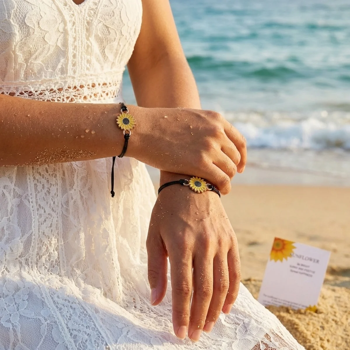 Handmade Enamel Sunflower Couple Bracelets For Women Men Bohemian Daisy Flower Floral Braided Bangle Lover Friendship Jewelry
Handmade Enamel Sunflower Couple Bracelets For Women Men Bohemian Daisy Flower Floral Braided Bangle Lover Friendship Jewelry