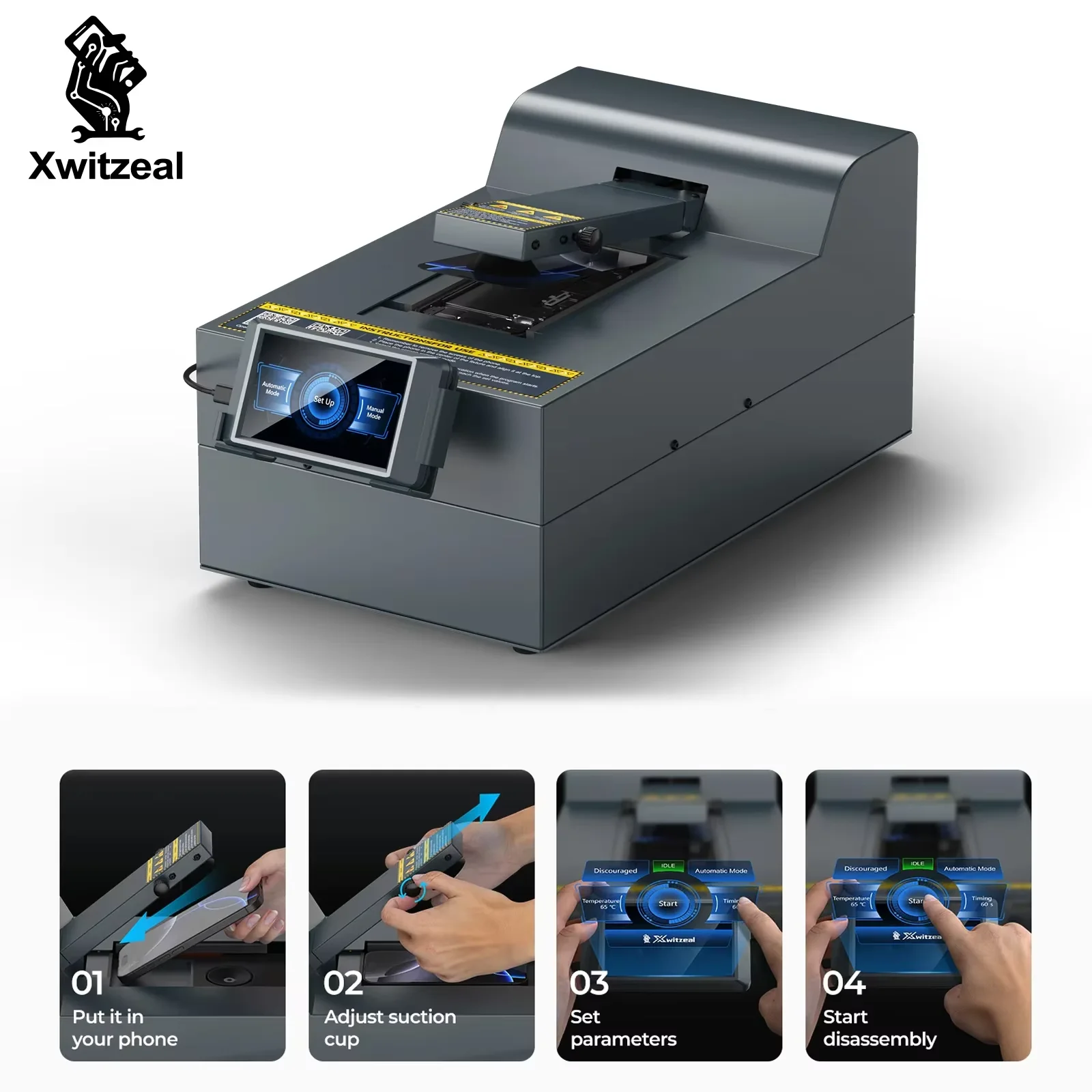 XWITZEAL CP1 Автоматический сепаратор экрана с ЖК-дисплеем, средство для удаления изогнутого и плоского дисплея, неразрушающее удаление для инструмента iPhone и Android
XWITZEAL CP1 Автоматический сепаратор экрана с ЖК-дисплеем, средство для удаления изогнутого и плоского дисплея, неразрушающее удаление для инструмента iPhone и Android