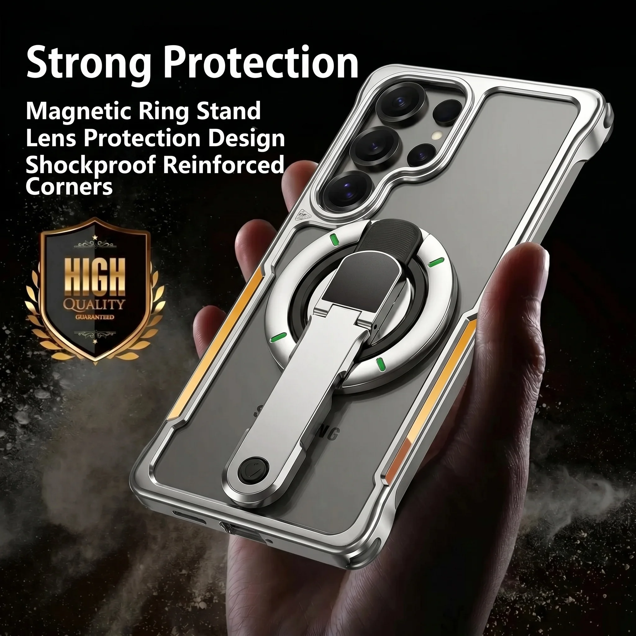 Case For Samsung S26 Ultra Aluminum Armor Metal Bumper,Borderless design for heat dissipation,With Magnetic bracket Cover
Case For Samsung S26 Ultra Aluminum Armor Metal Bumper,Borderless design for heat dissipation,With Magnetic bracket Cover
