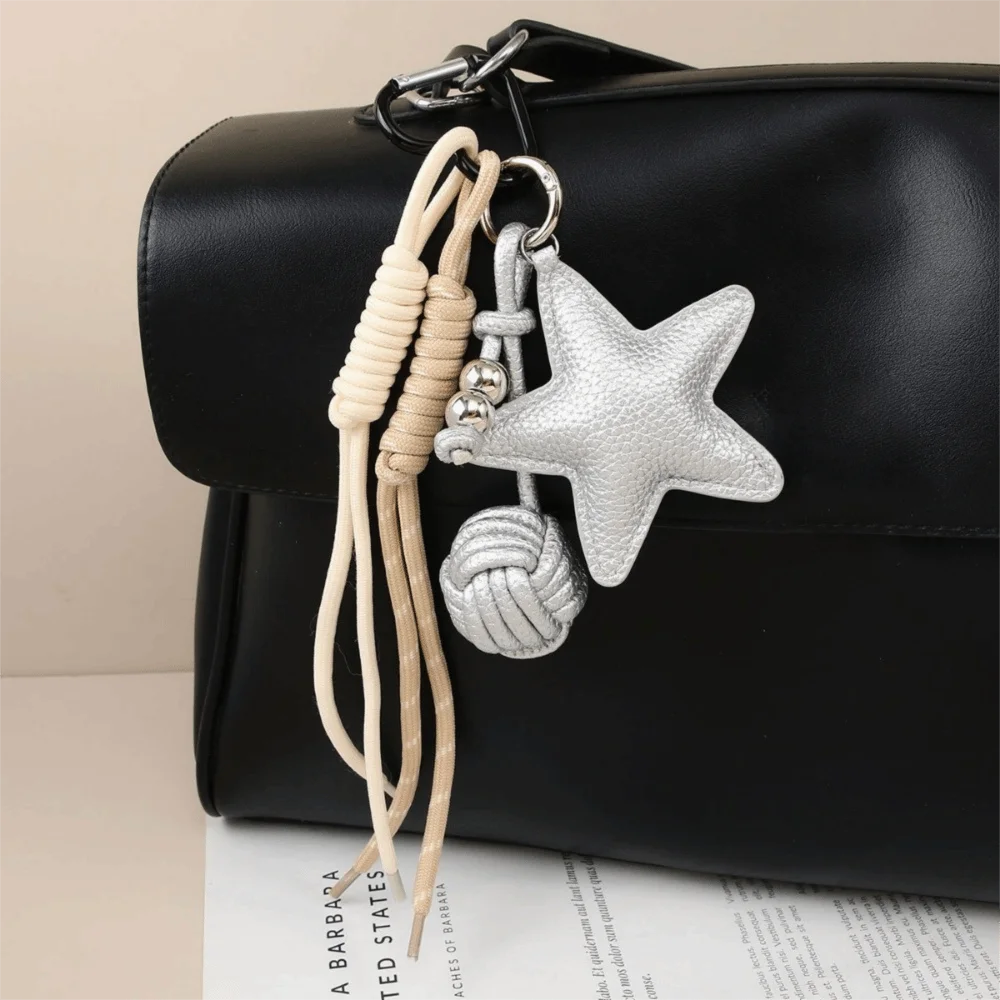 PU Leather Star and Ball Pendant Five Pointed Star Handmade Knot Love Heart Ring Keychain Bag Pendant
PU Leather Star and Ball Pendant Five Pointed Star Handmade Knot Love Heart Ring Keychain Bag Pendant