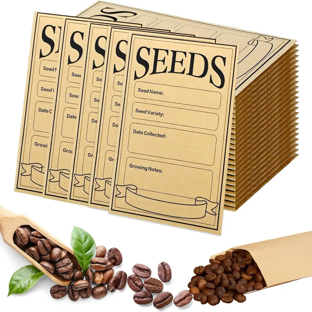 50-piece brown seed envelopes, self-adhesive kraft paper seed storage envelopes, 8×12cm mini seed bags
50-piece brown seed envelopes, self-adhesive kraft paper seed storage envelopes, 8×12cm mini seed bags